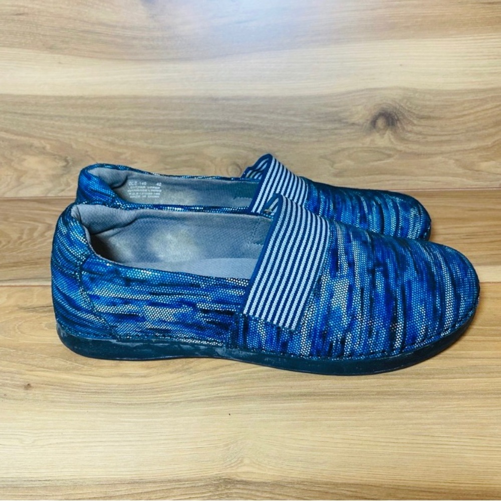 Alegria Blue Patterned Slip-On Loafers